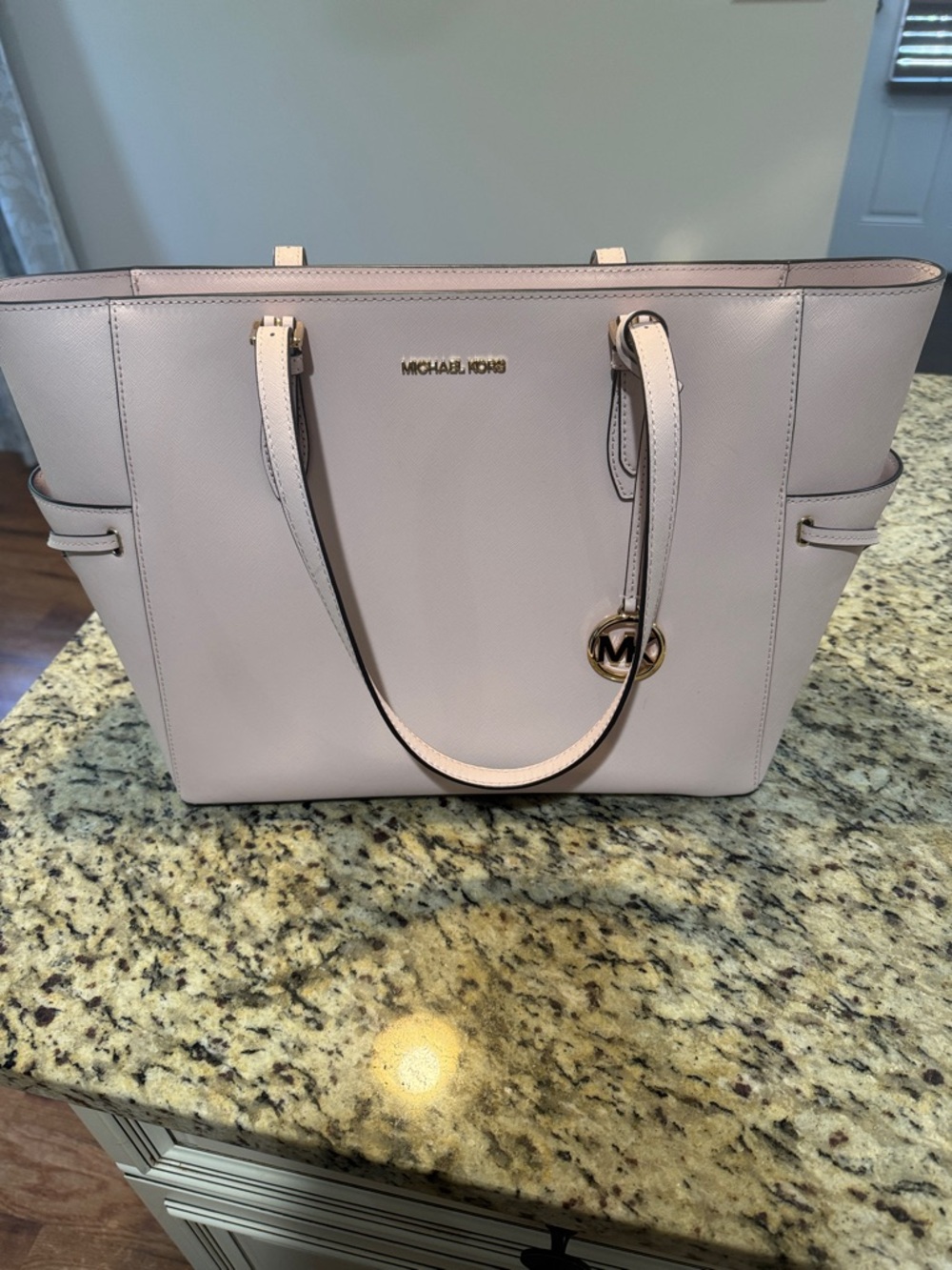 Michael Kors Blush Leather Tote with Gold Accent